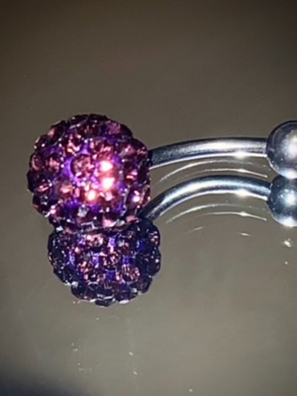 Shamballa Belly Ring Navel Wine Purple